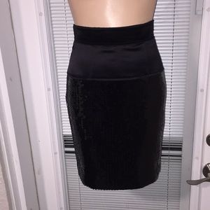 D&G Dolce&Gabbana black sequin satin skirt 40